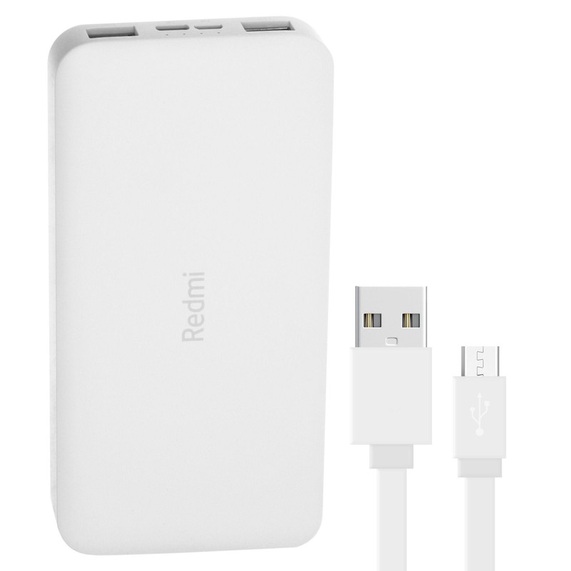 پاوربانک 10 وات شیائومی مدل Redmi ظرفیت 10000 میلی آمپر ساعت به همراه کابل تبدیل microUSB