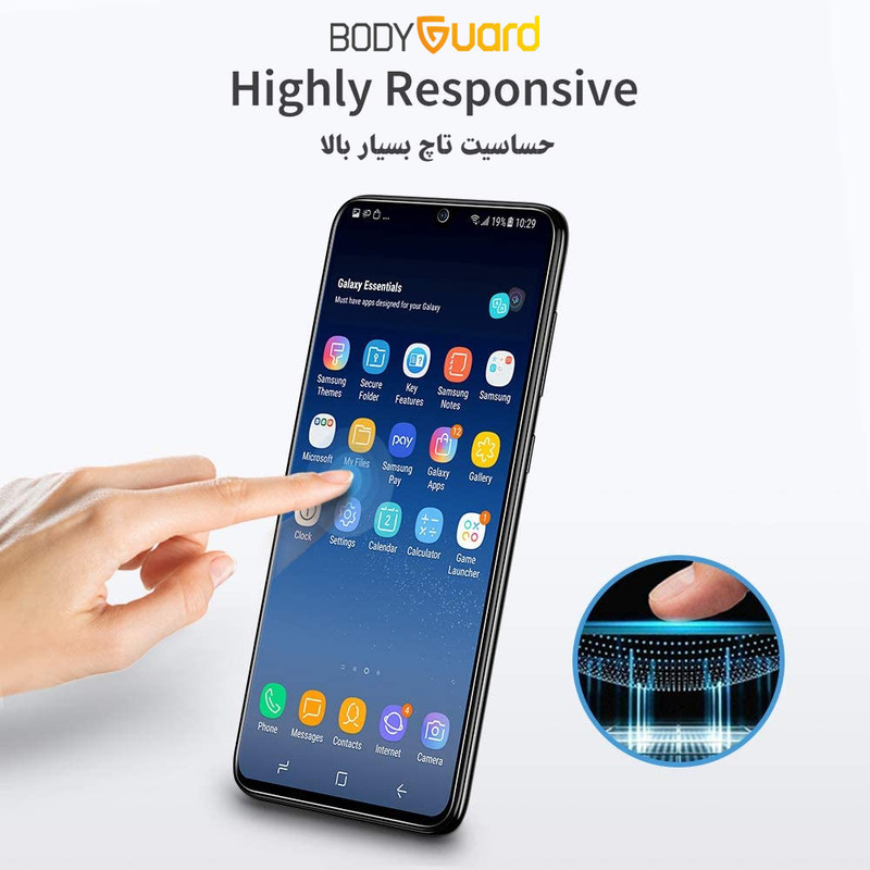 محافظ صفحه نمایش شیشه ای بادیگارد مدل FS مناسب برای گوشی موبایل سامسونگ Galaxy A14 4G / 5G