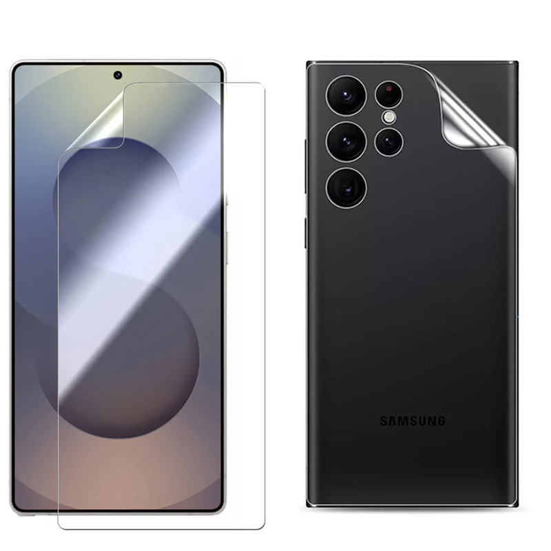 محافظ صفحه نمایش شفاف بادیگارد مدل Hydrogel 2 مناسب برای گوشی موبایل سامسونگ Galaxy S25 Ultra به همراه محافظ پشت گوشی