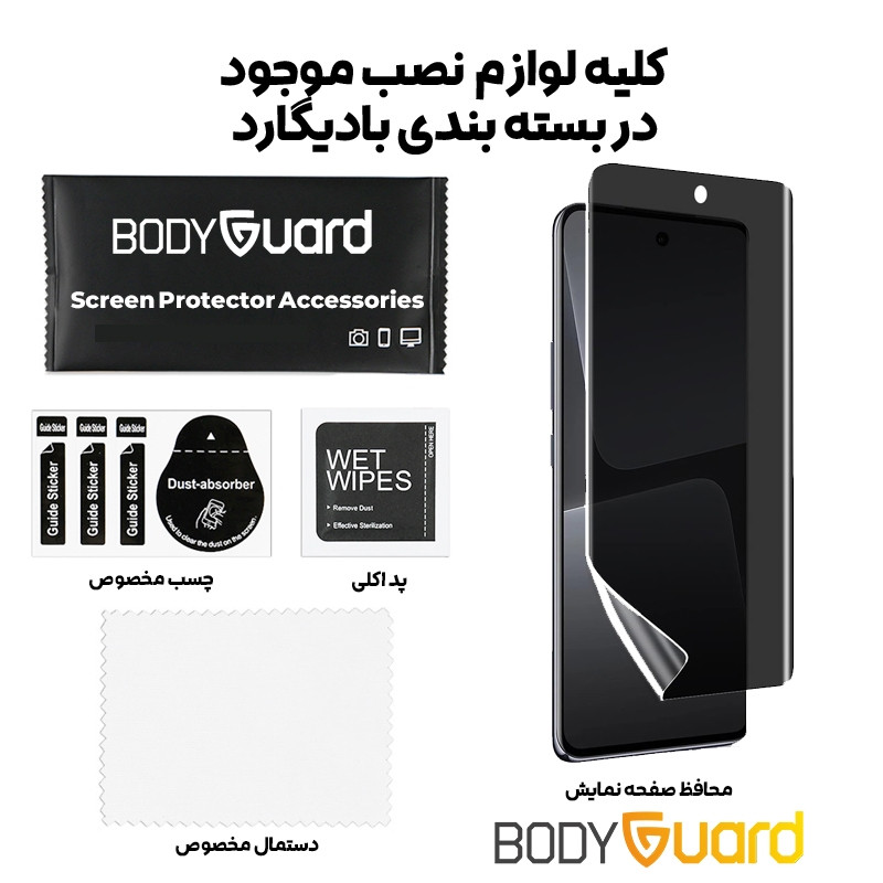 محافظ صفحه نمایش حریم شخصی بادیگارد مدل Hydrogel مناسب برای گوشی موبایل آنر 90 / 200