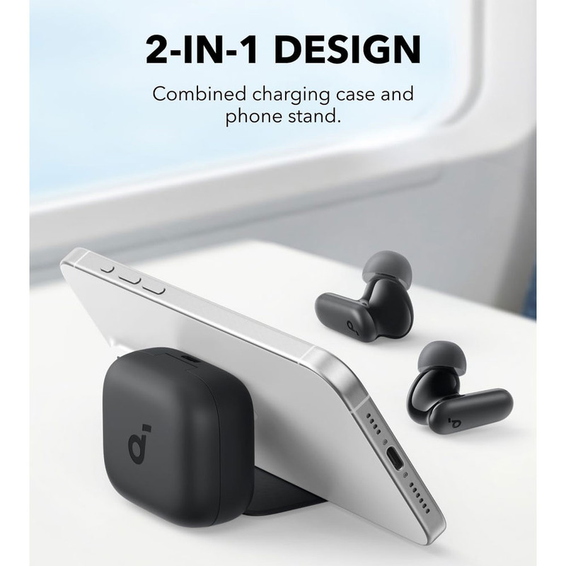 هدفون بلوتوثی انکر مدل Soundcore P30i با نویز کنسلینگ فعال (ANC)، درگاه شارژ USB Type-C، دارای 4 میکروفون با فناوری هوش مصنوعی، مجهز به دکمه لمسی و نشانگر LED مقاوم در برابر رطوبت و گردوغبار