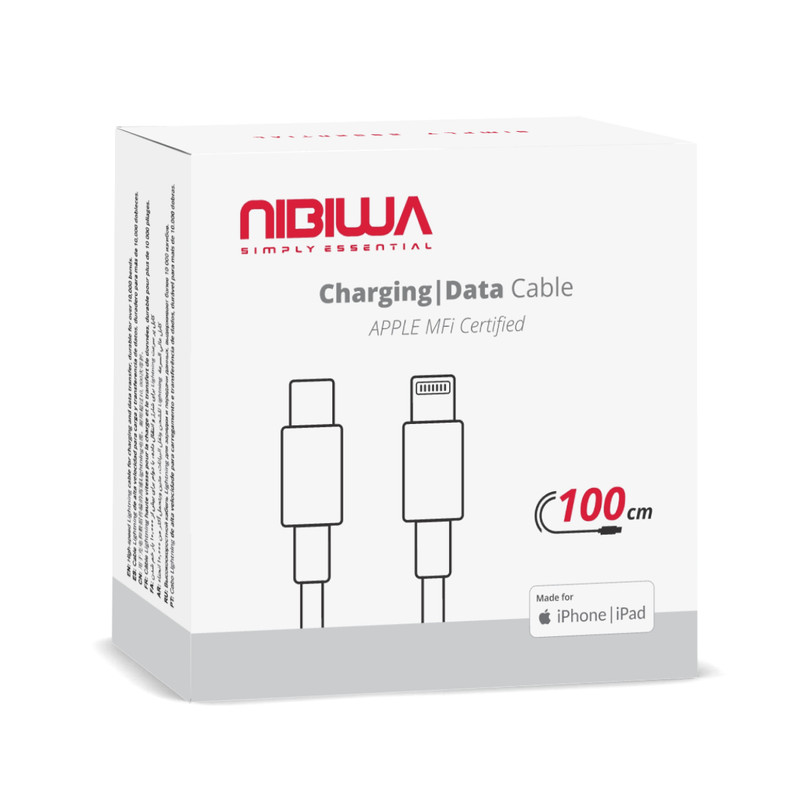 کابل تبدیل USB-C به لایتنینگ نیبیوا مدل 001 طول 1 متر