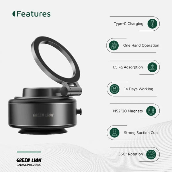 پایه نگهدارنده گوشی موبایل و تبلت گرین لاین مدل GX-29 Auto Suction