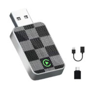 کارپلی و اندروید اتو مدل Wireless CarPlay/Android Auto به همراه مبدل USB به USB-C و کابل افزایش طول USB