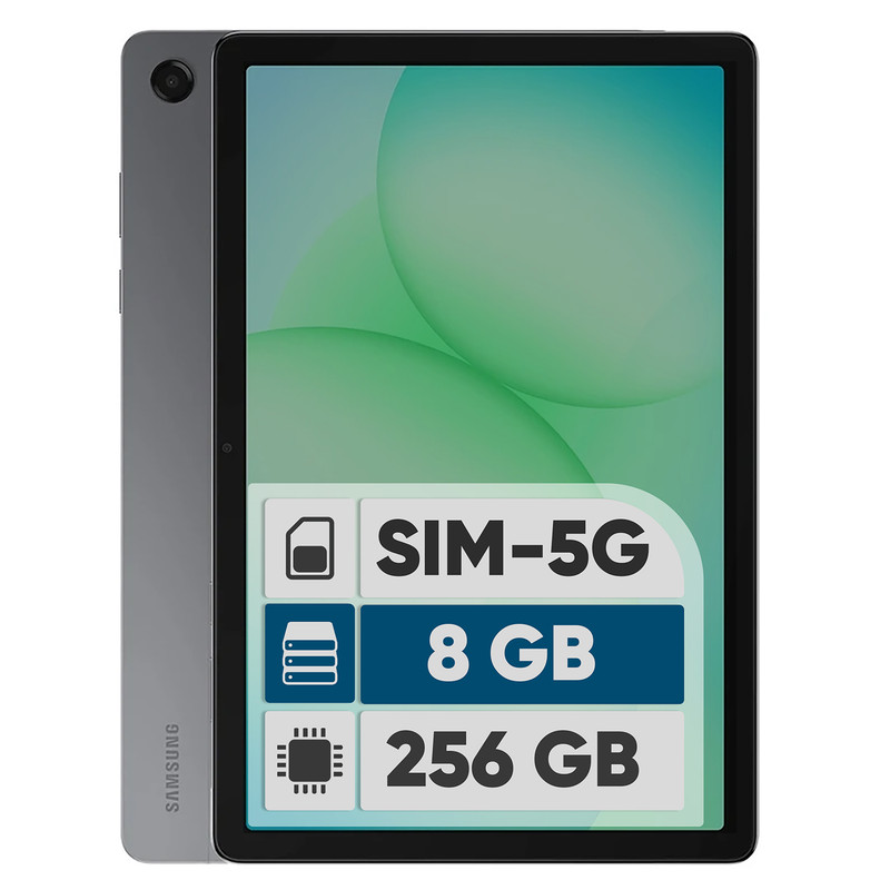 تبلت 11 اینچ سامسونگ مدل Galaxy Tab A11 Plus 5G، ظرفیت 256 گیگابایت و رم 8 گیگابایت، قابلیت پشتیبانی از سیم کارت، رزولوشن دوربین 8 مگاپیکسل