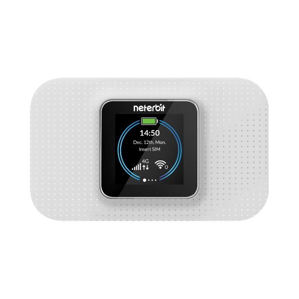 مودم قابل حمل 4G LTE نتربیت مدل NWR-940X با باتری 3000 میلیآمپر، پشتیبانی همزمان تا 32 کاربر، فناوری Wi-Fi 6، سرعت دانلود 150Mbps و امنیت WPA3 با صفحه نمایش 2 اینچ و درگاه USB Type-C