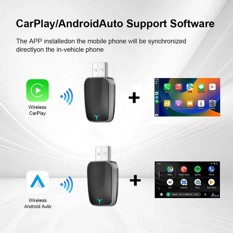 کارپلی و اندروید اتو مدل 2in1 به همراه مبدل USB به USB-C